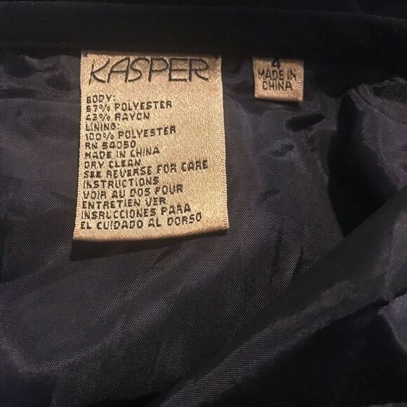 Kasper Skirt Suit Women's Size 4 Black Beaded 2-Piece Set Blazer & Skirt - Picture 10 of 12